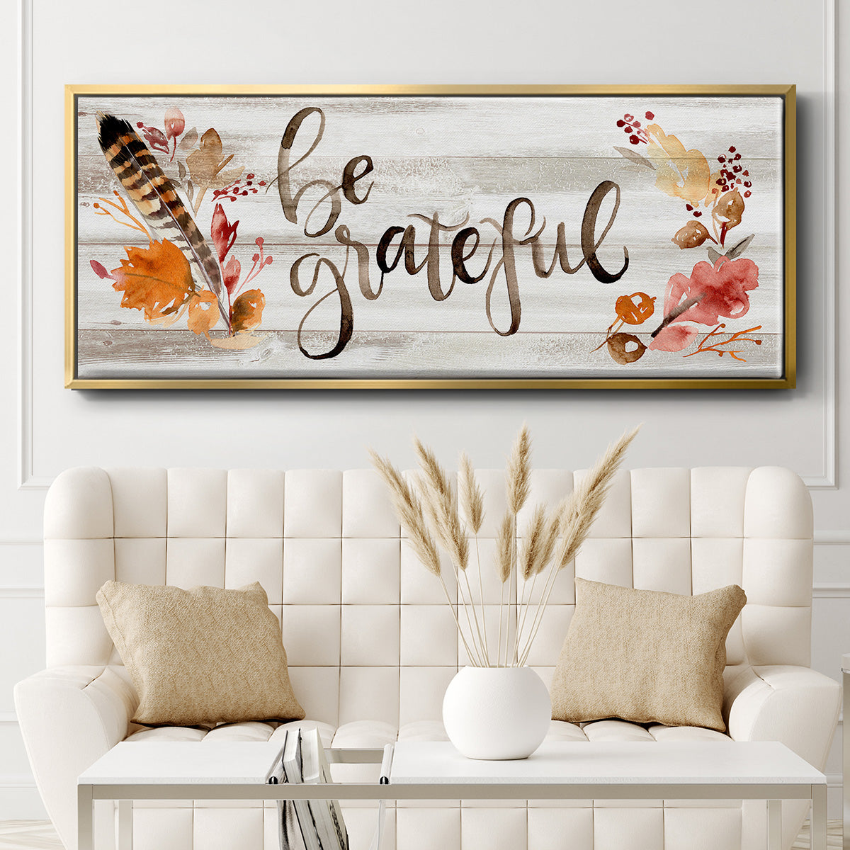 Grateful  - Floater Framed Canvas Print