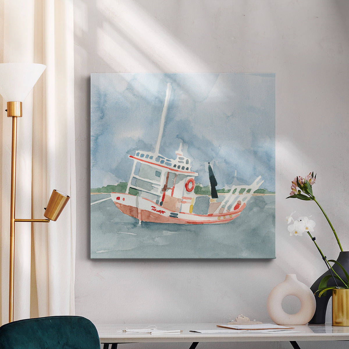 Bright Fishing Boat II - Canvas Art Print