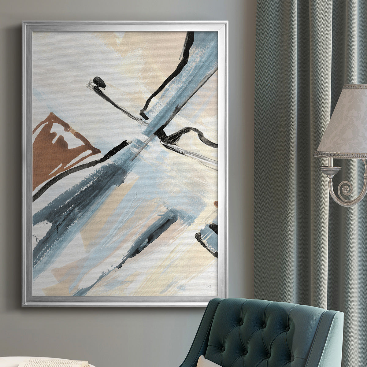 Dancing Wind Revisit I - Modern Framed Canvas Print