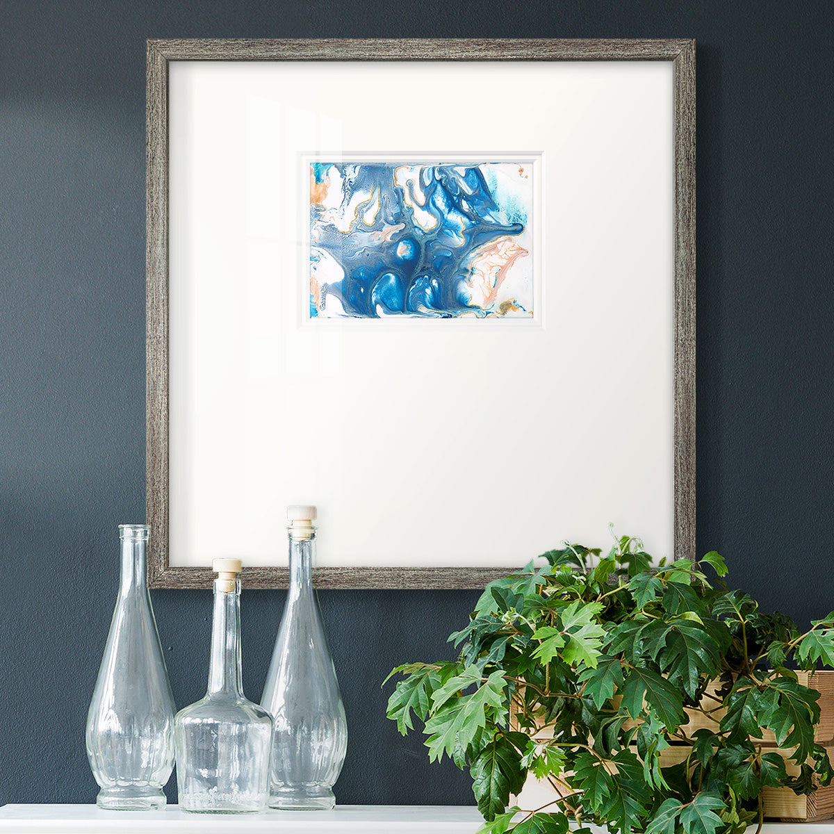 Dancing Blue II Premium Framed Print Double Matboard