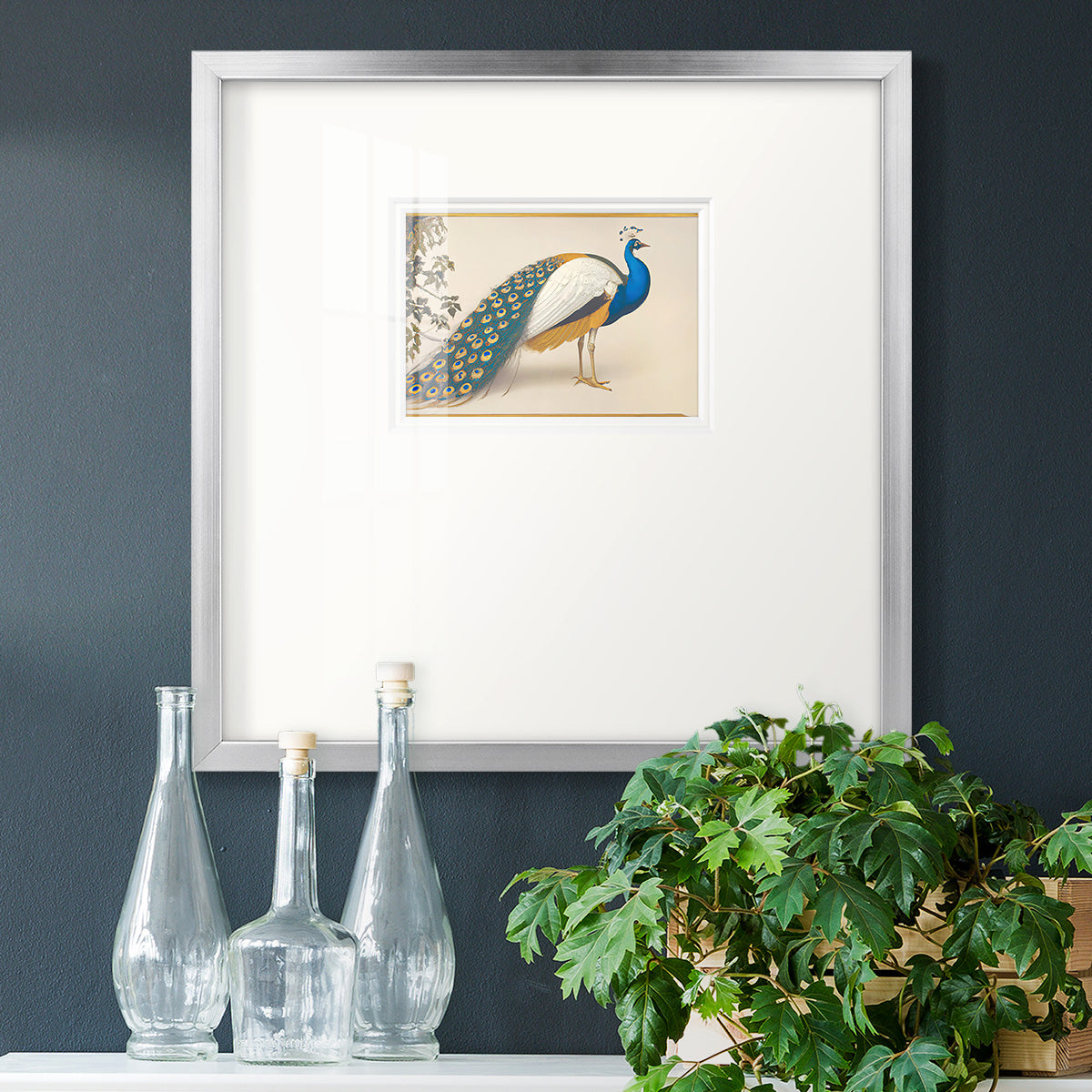 Golden Peacock III Premium Framed Print Double Matboard