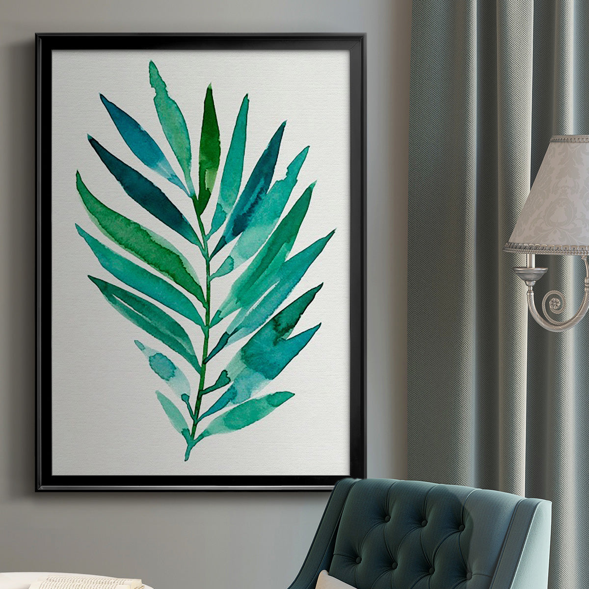 Palm Frond Flow I - Modern Framed Canvas Print