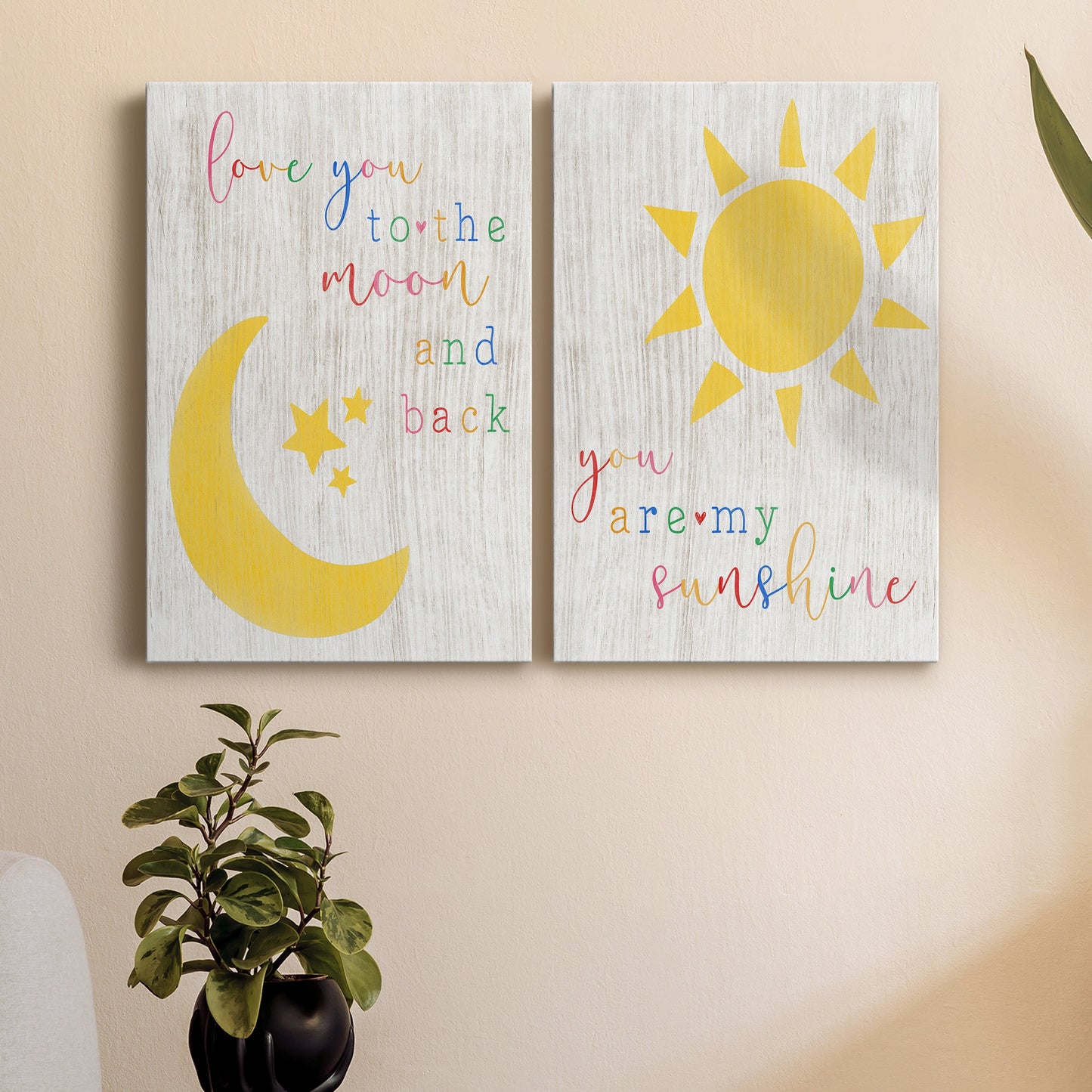 To the Moon and Back Premium Gallery Wrapped Canvas - Ready to Hang - Set of 2 - 8 x 12 Each