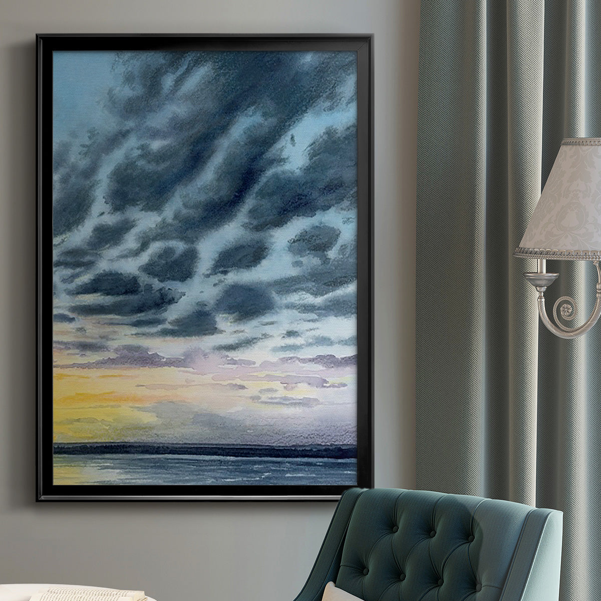 Anastasia Island Sunset II - Modern Framed Canvas Print