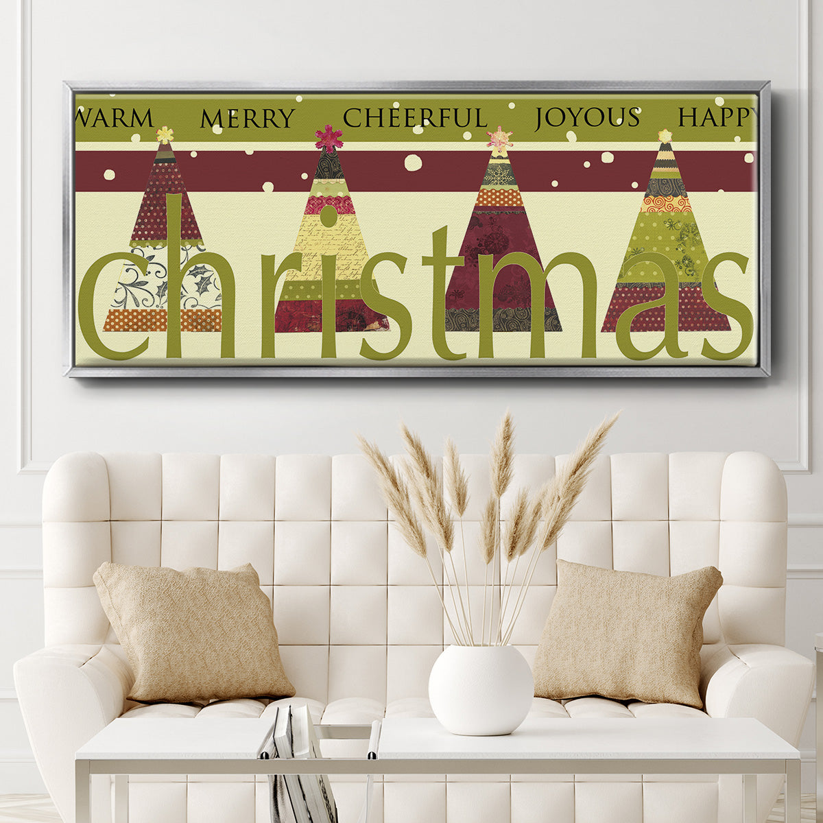 Happy Merry Joyous - Floater Framed Canvas Print
