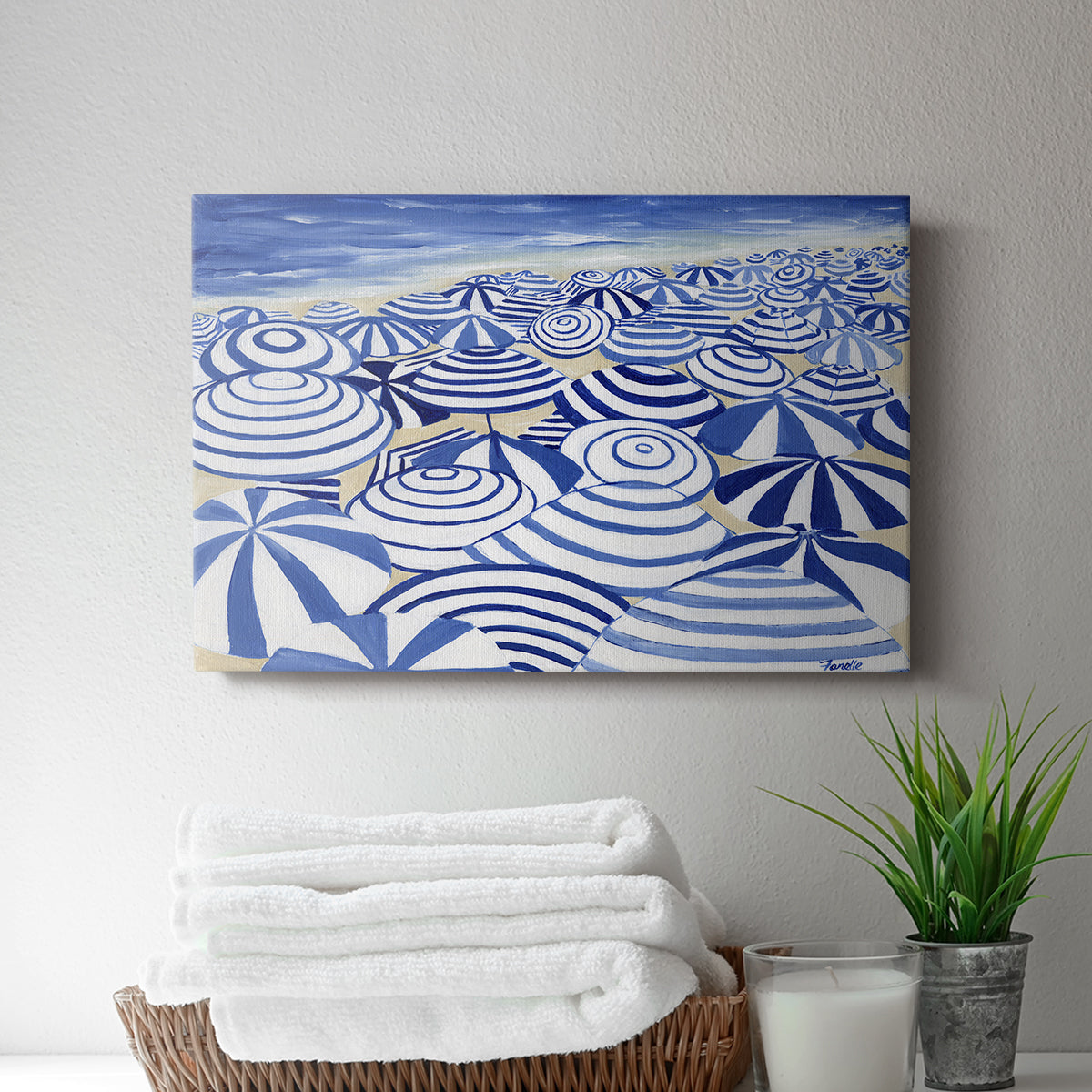 Candy Bowl Prussian Blue - Canvas Art Print