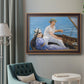 Impressionist leisure boating scene by Édouard Manet in an ornate bronzed mahogany wood frame displayed in a bright interior setting.