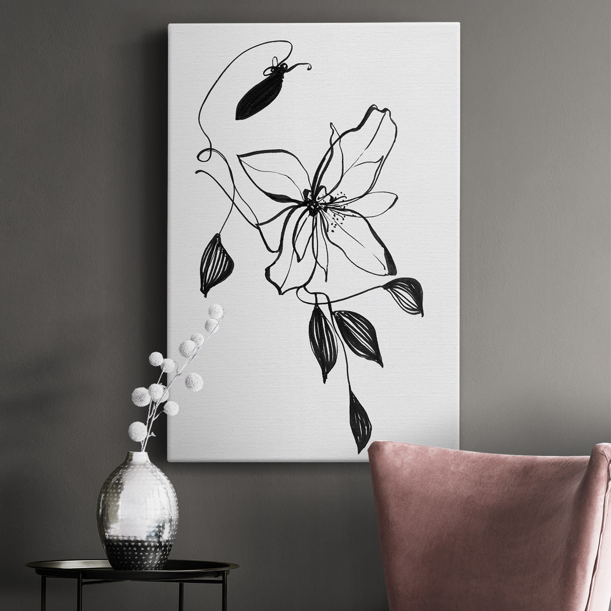 Wild Clematis I Premium Gallery Wrapped Canvas - Ready to Hang