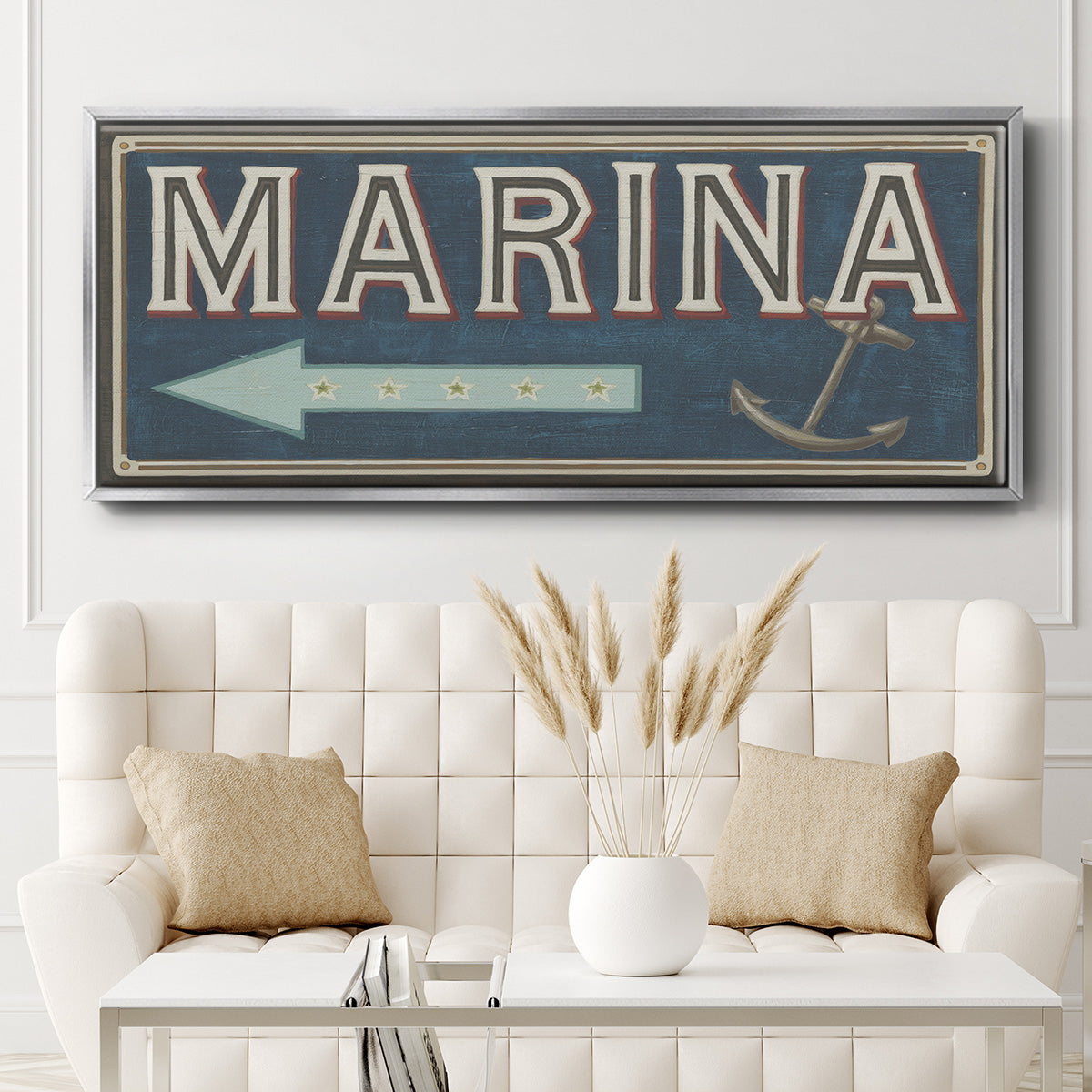 Shoreline Signs II - Floater Framed Canvas Print