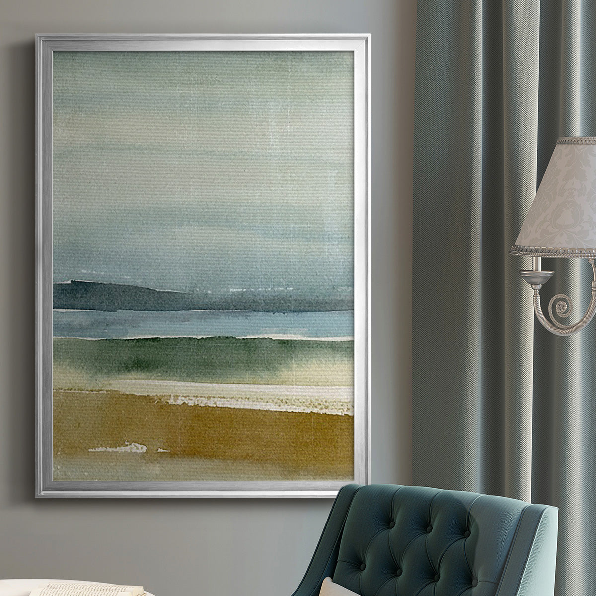 Ochre Outlook II - Modern Framed Canvas Print