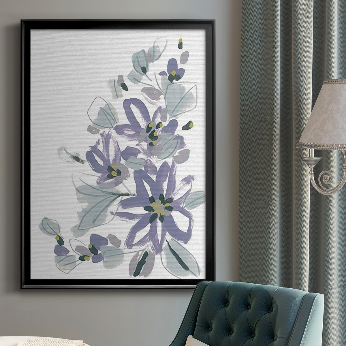 Periwinkle Patch IV - Modern Framed Canvas Print