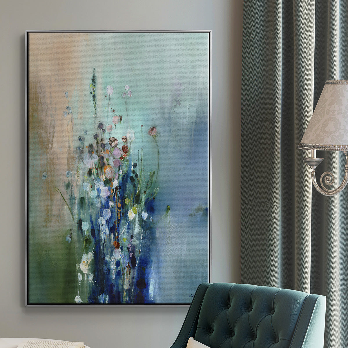 Current Air II - Floater Framed Canvas Print