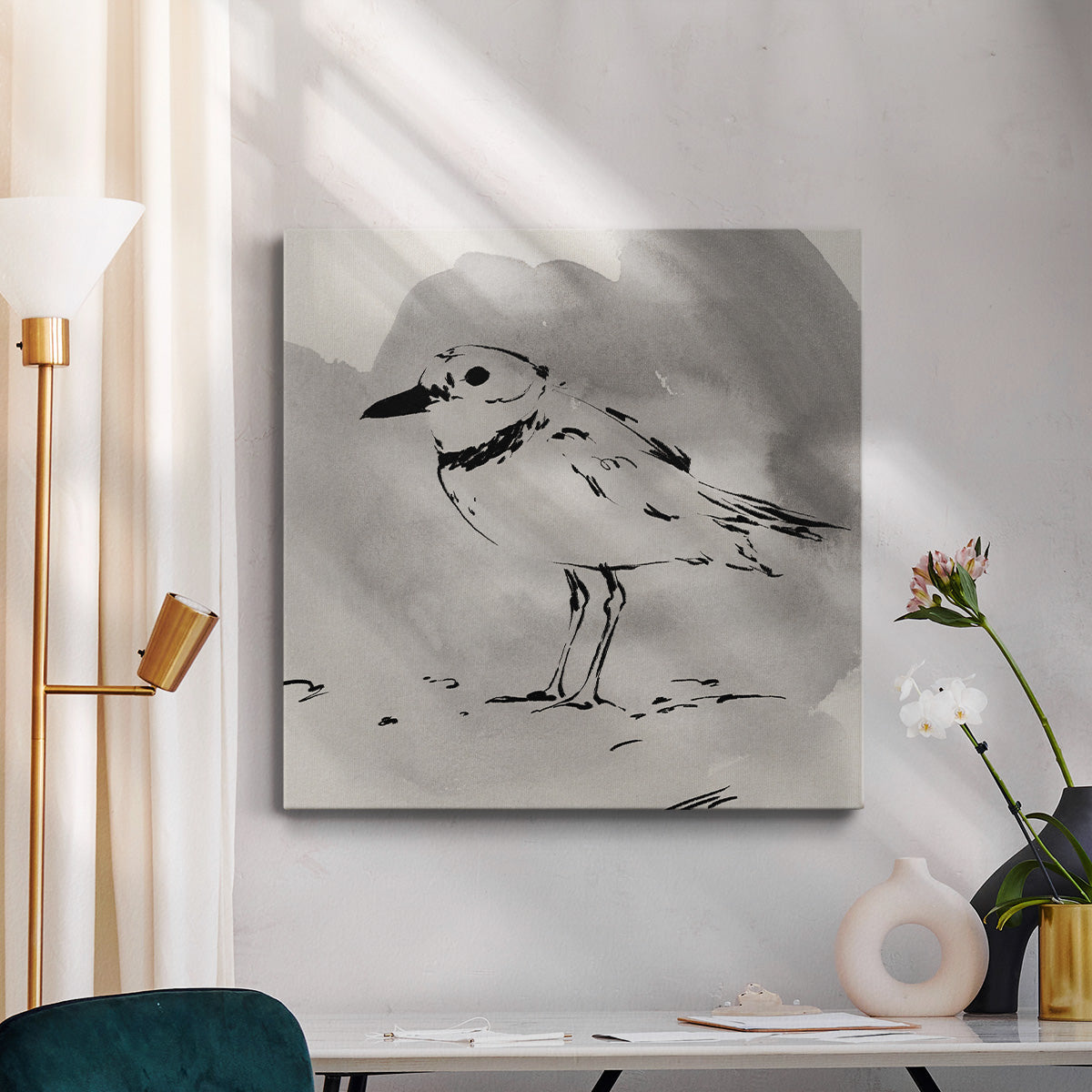 Inky Plover II - Canvas Art Print