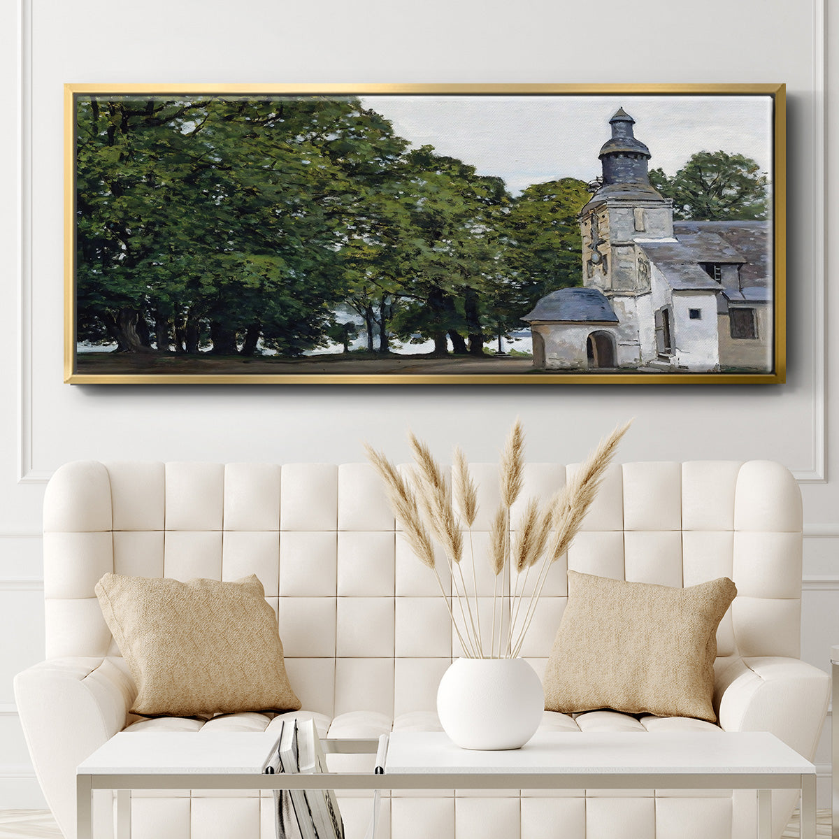 The Chapel Notre - Floater Framed Canvas Print