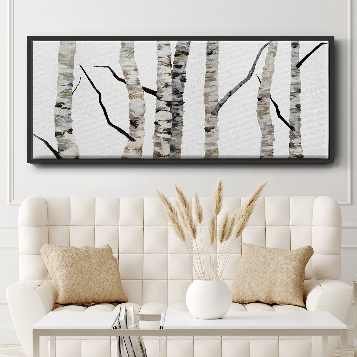 Birch Trees II - Floater Framed Canvas Print
