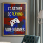 Gamer at Play III - Modern Framed Canvas Print