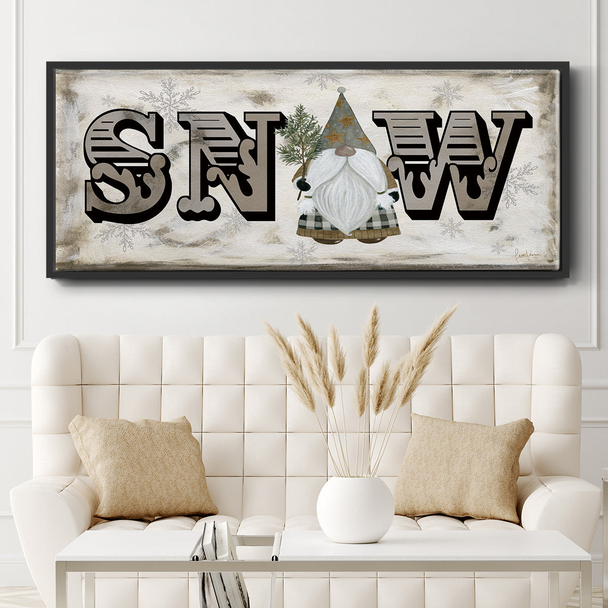 Winter Wonderland Friend Snow - Floater Framed Canvas Print
