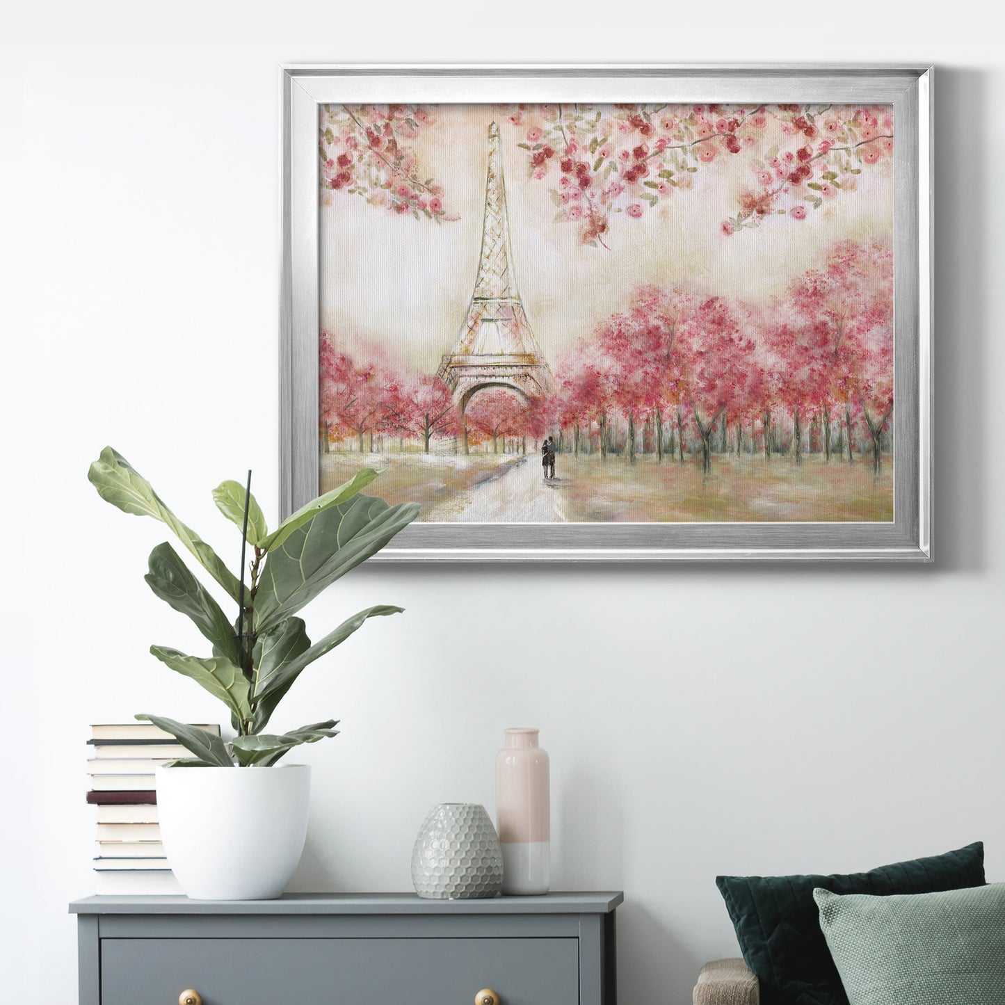 Spring In Paris - Modern Framed Canvas Print