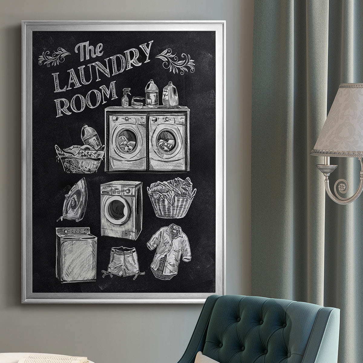 Laundry Room - Modern Framed Canvas Print