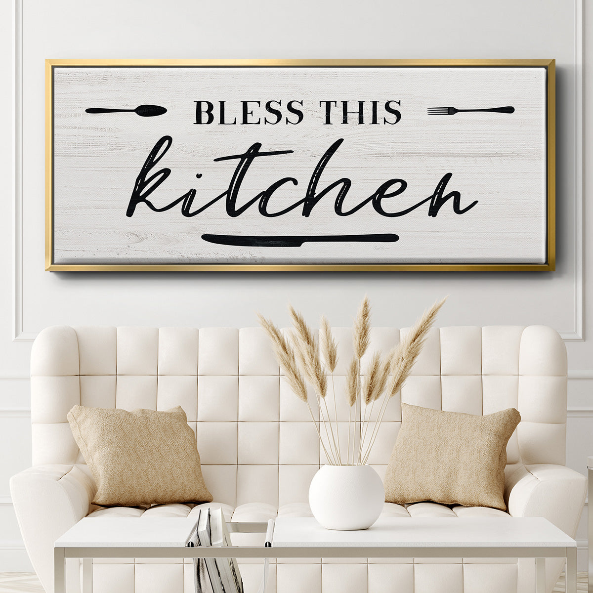 Bless this Kitchen - Floater Framed Canvas Print