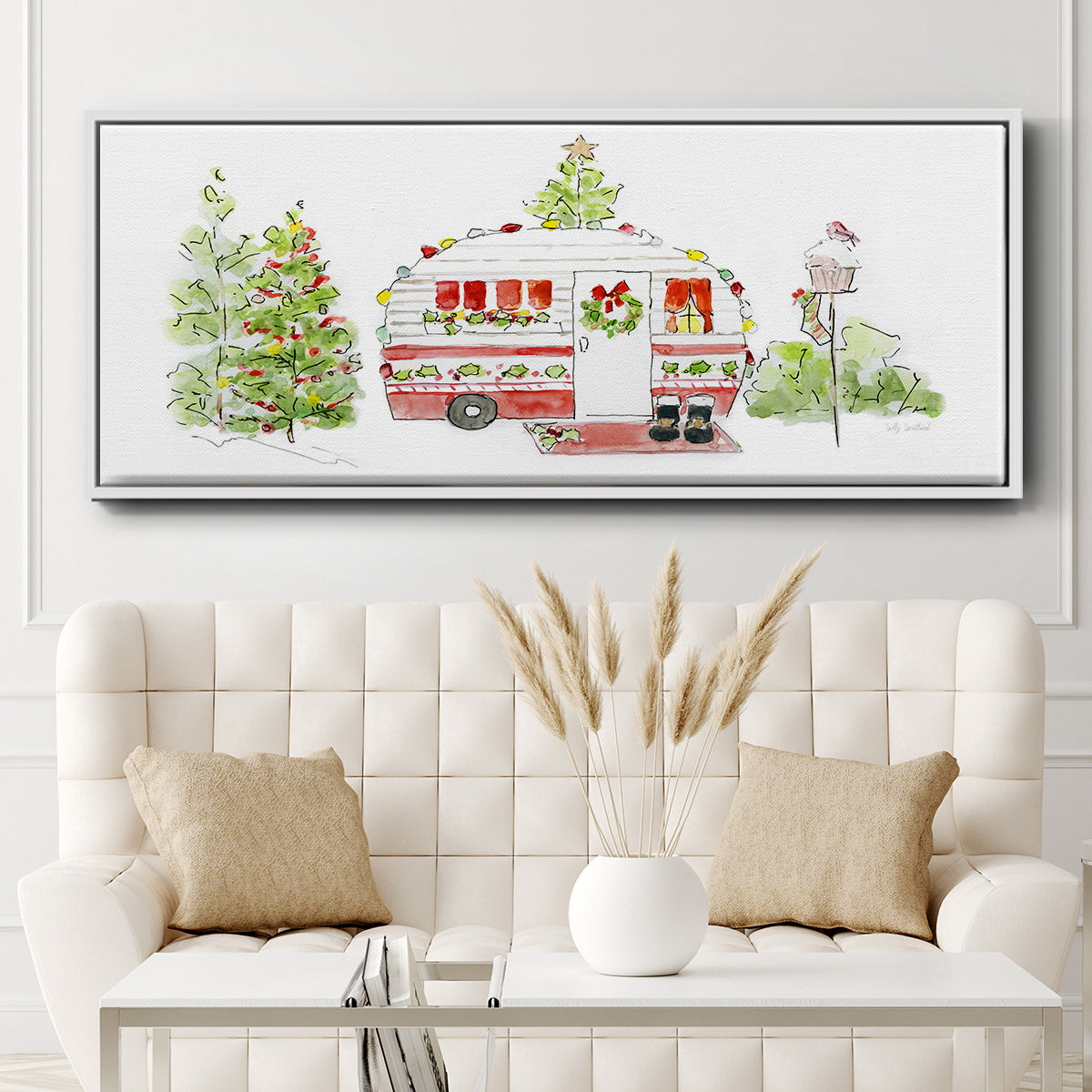 Holiday Camper II - Floater Framed Canvas Print