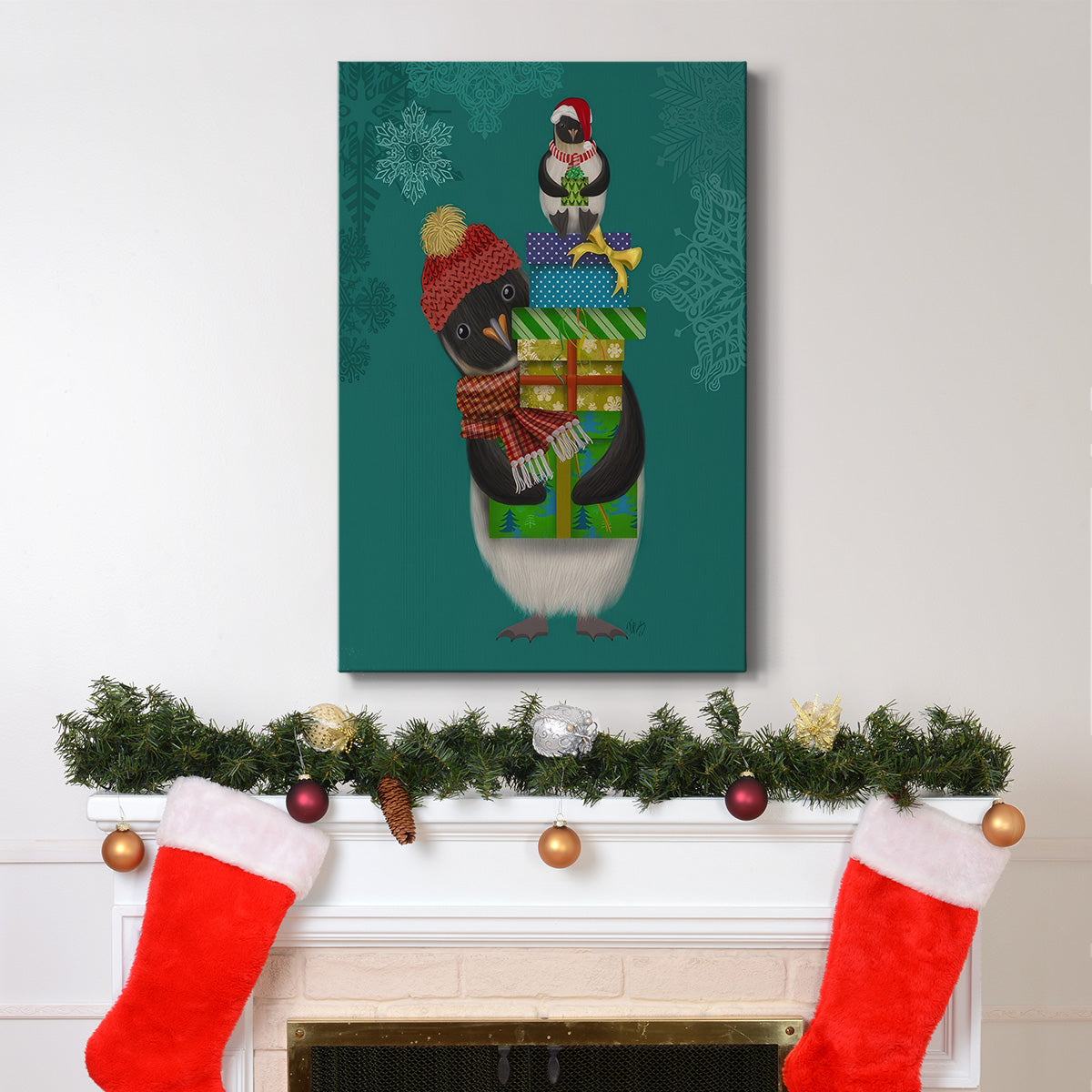 Christmas Penguin Gifts - Gallery Wrapped Canvas