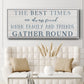 Family and Friends Gather - Floater Framed Canvas Print