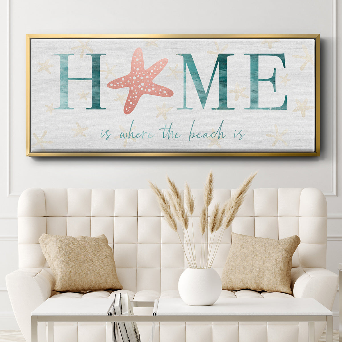 Home Beach - Floater Framed Canvas Print