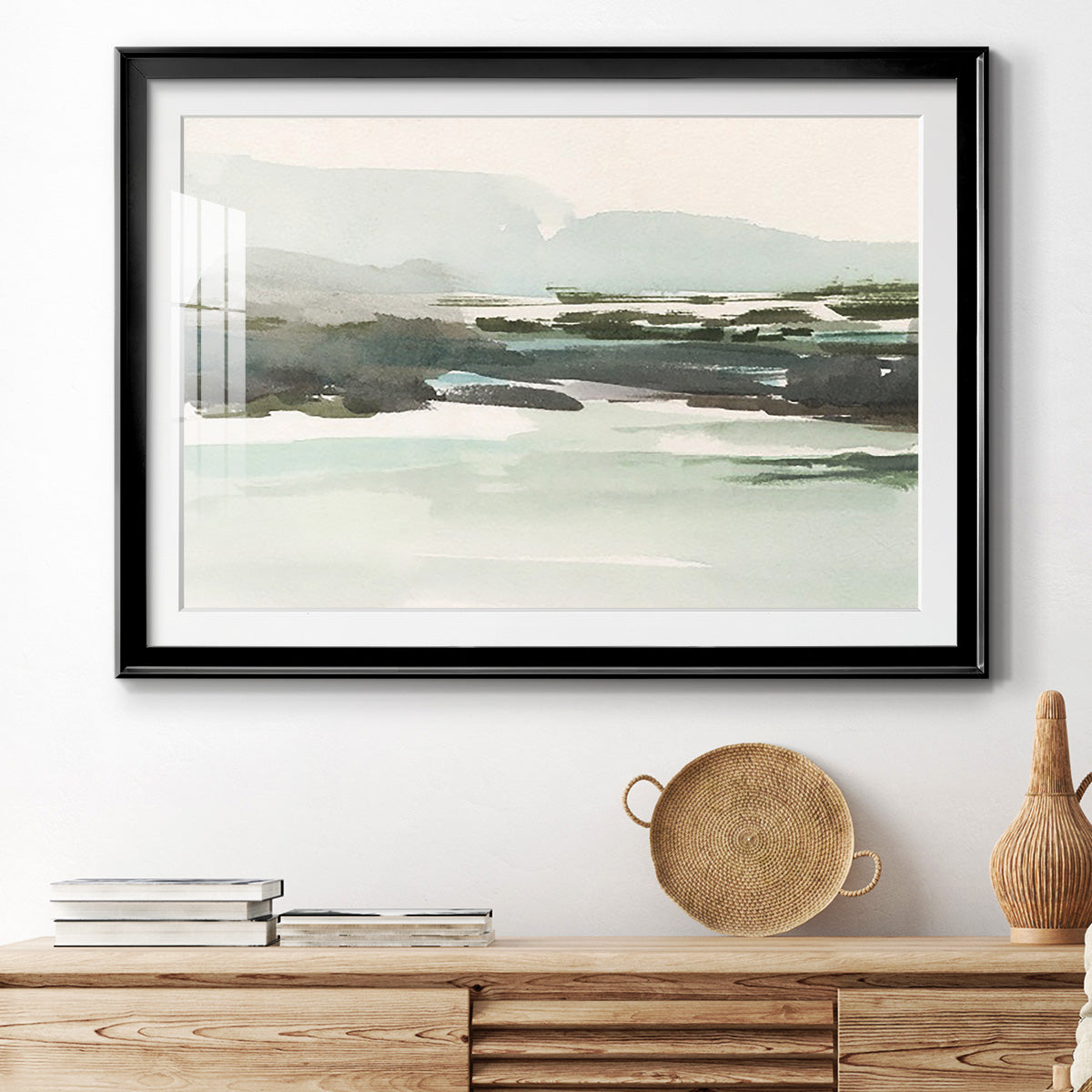 Turquoise Marsh I - Modern Framed Art Print