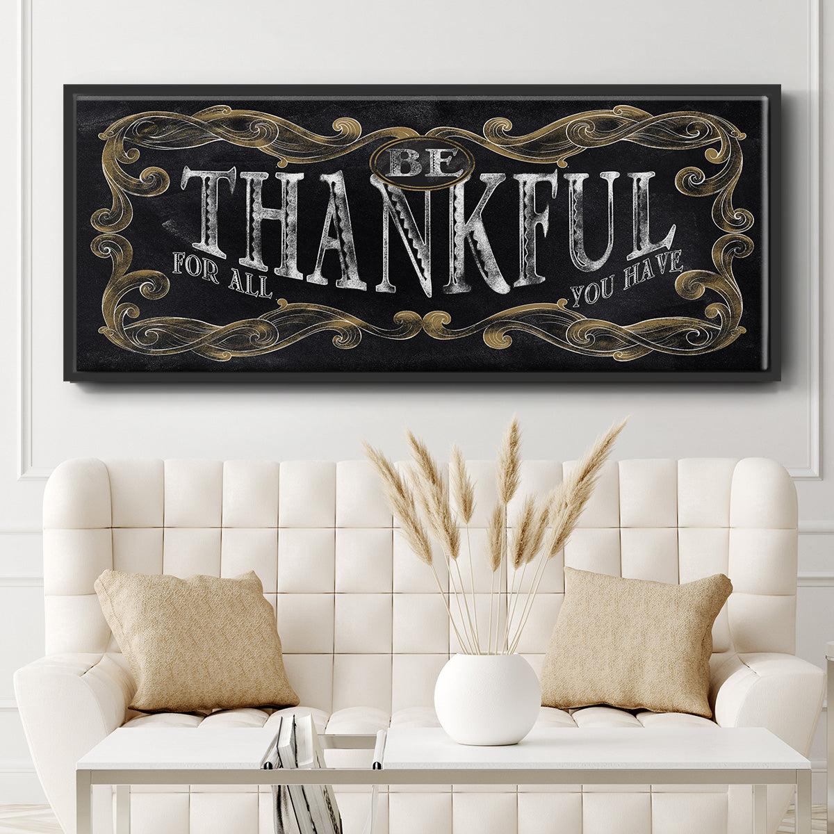 Be Thankful - Floater Framed Canvas Print