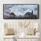 Saint Lazare Station in Paris, Arrival of a Train - Floater Framed Canvas Print