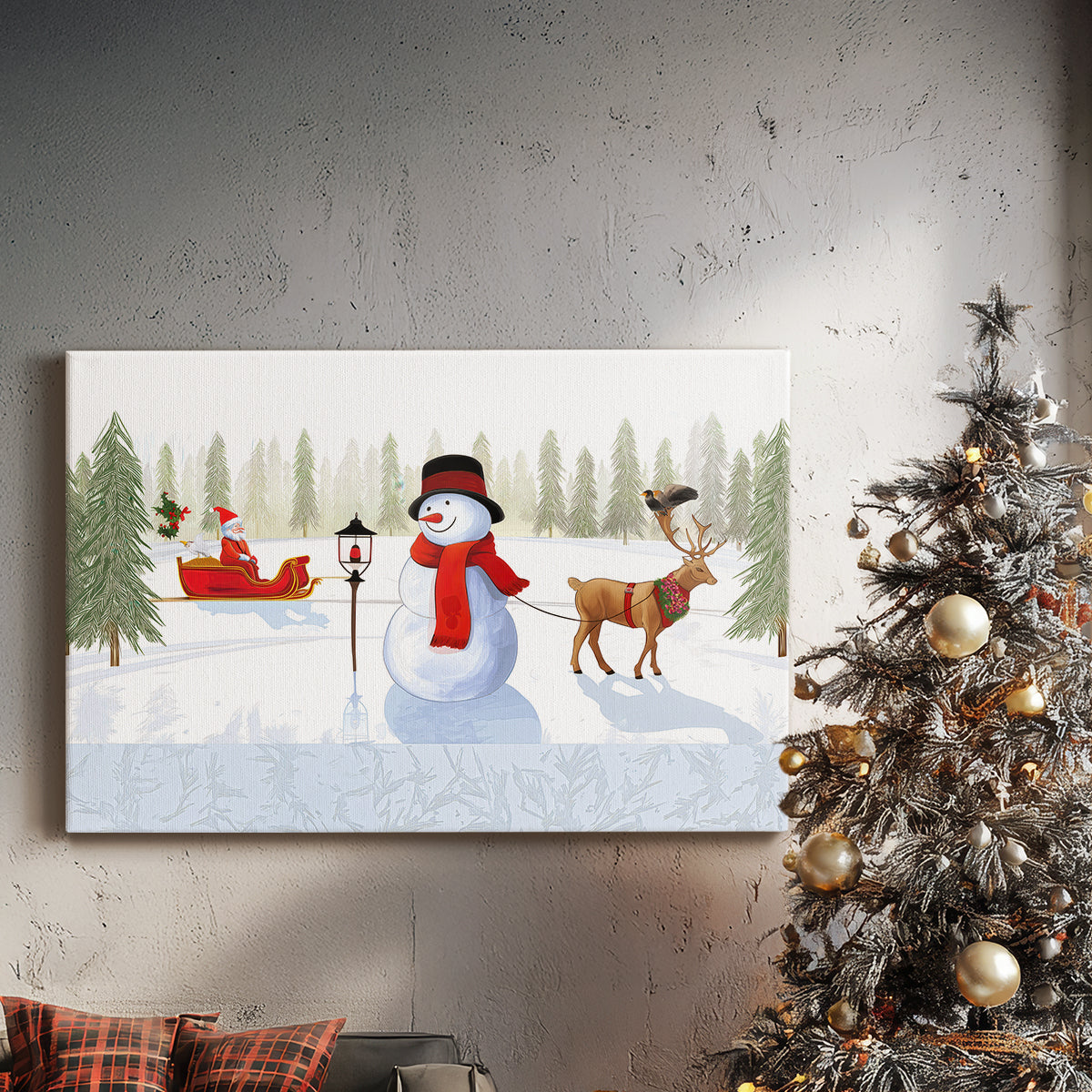 Pearled Pines Village - Canvas Art Print