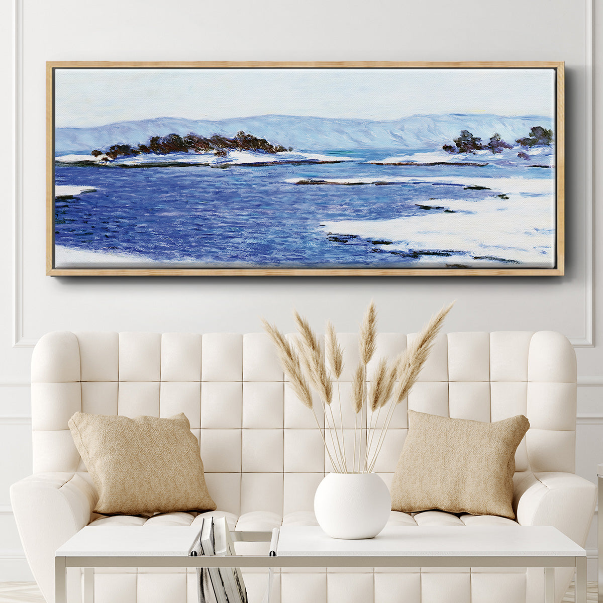 The Banks of the Fjord at Christiania, 1895 - Floater Framed Canvas Print