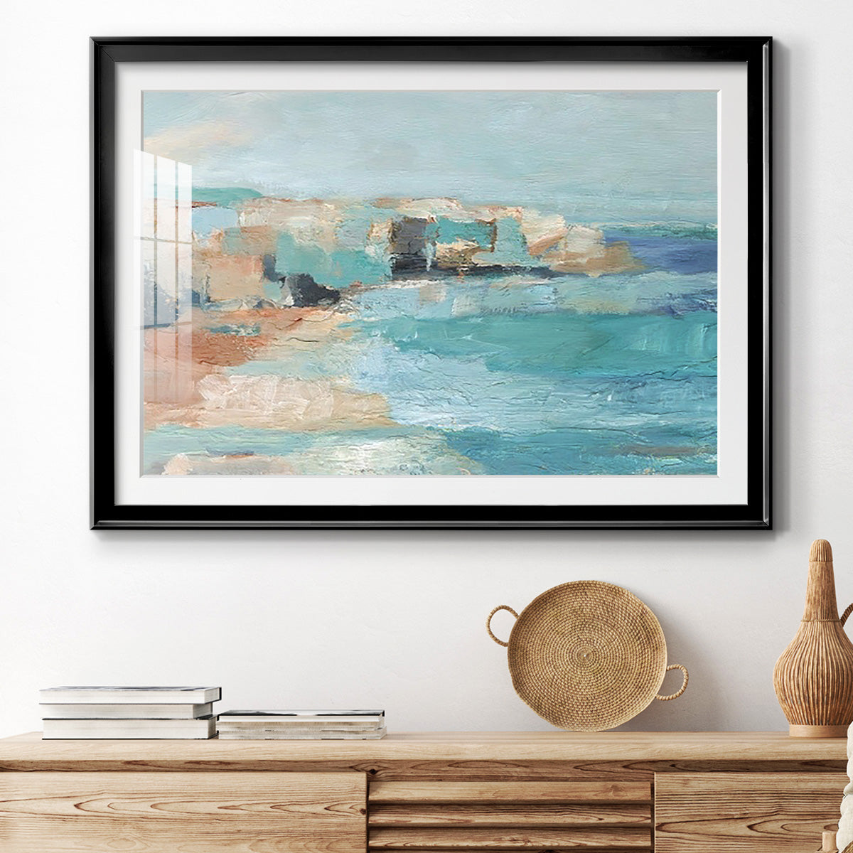 Turquoise Cliff Wall I Premium Framed Print - Ready to Hang