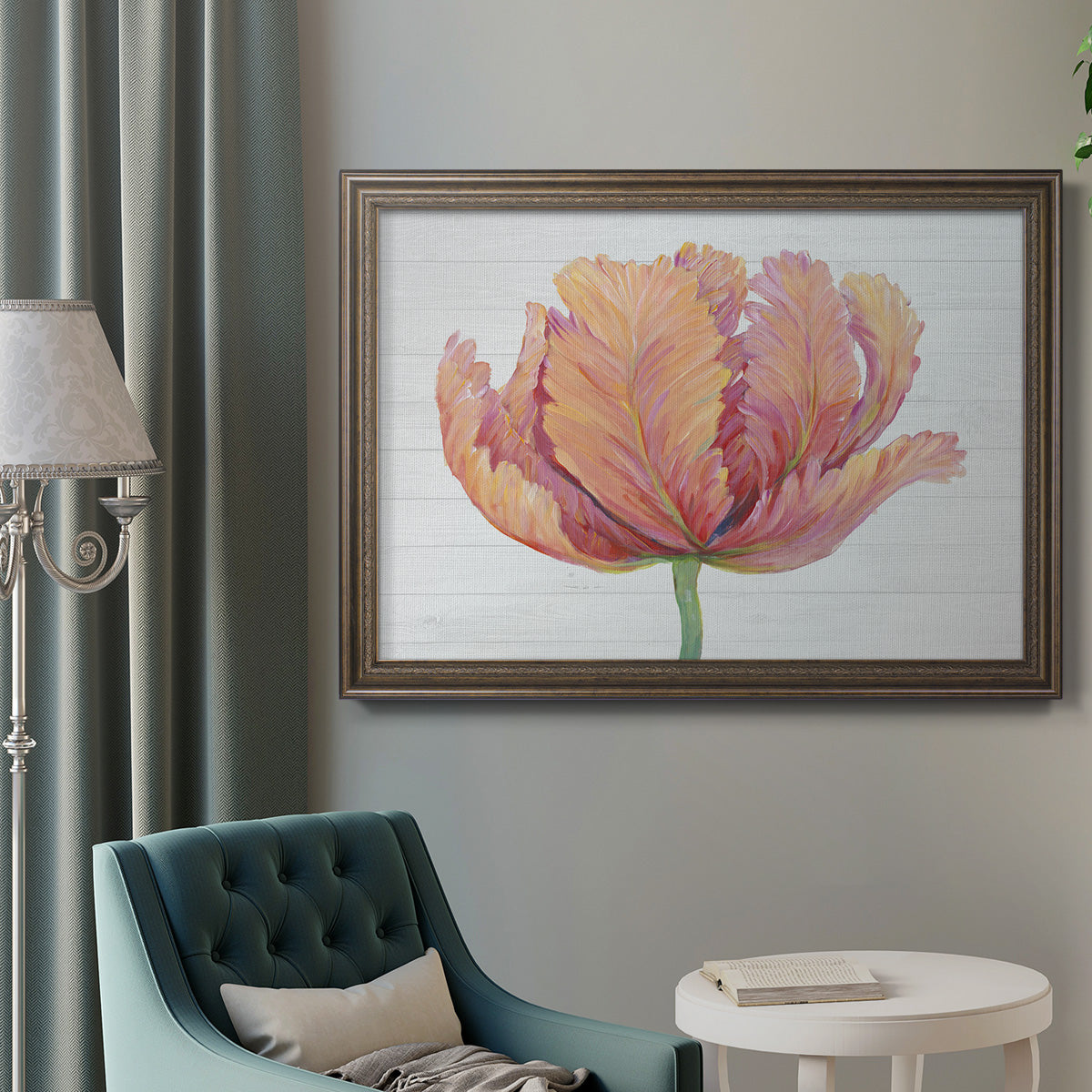 Single Pink Bloom I Premium Framed Canvas- Ready to Hang