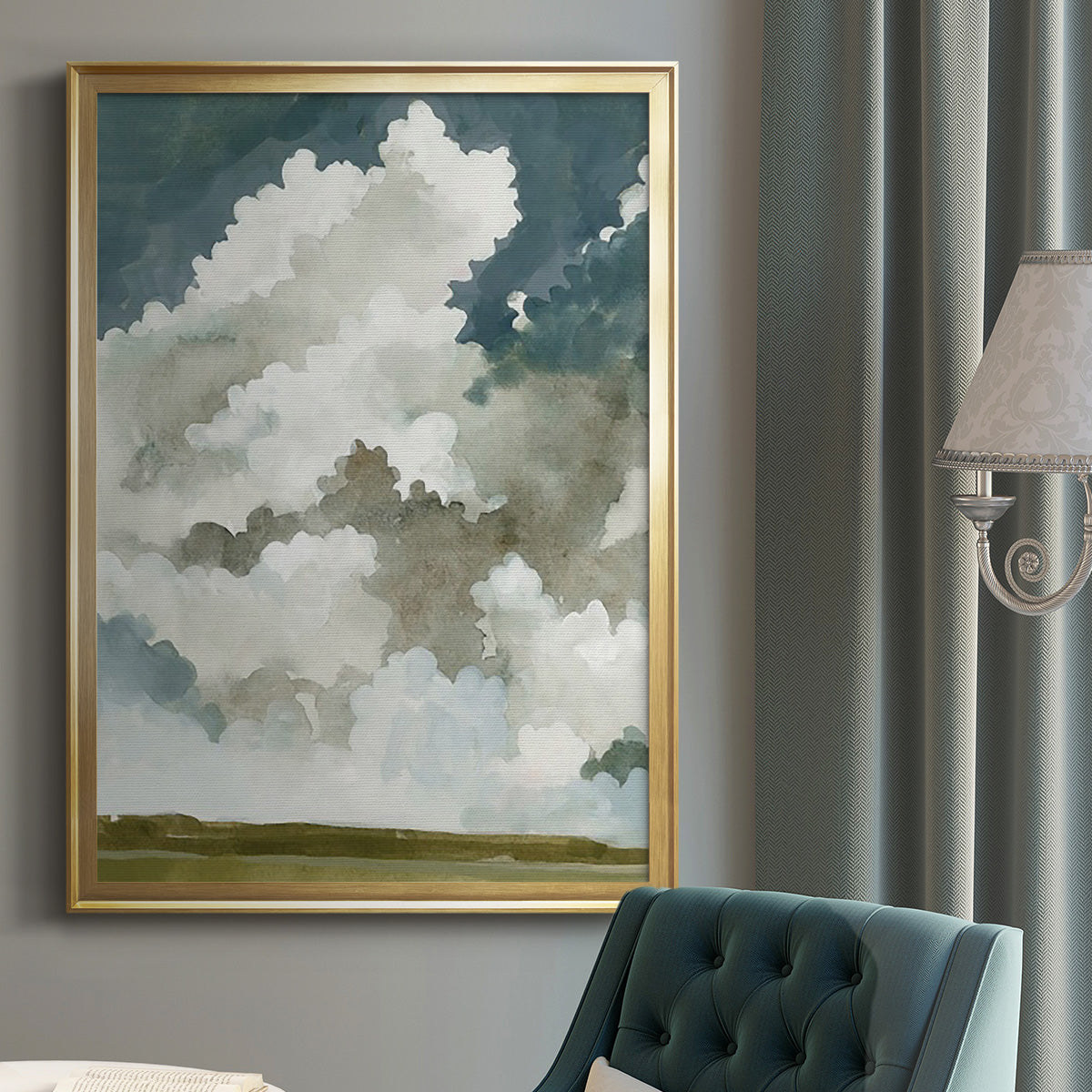Vast Neutral Sky I - Modern Framed Canvas Print