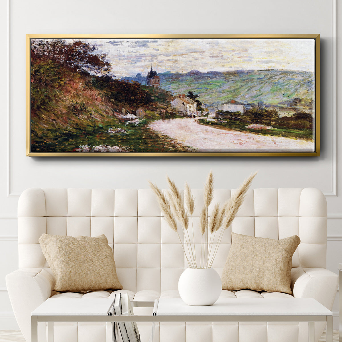 The Road at Vétheuil, 1878 - Floater Framed Canvas Print