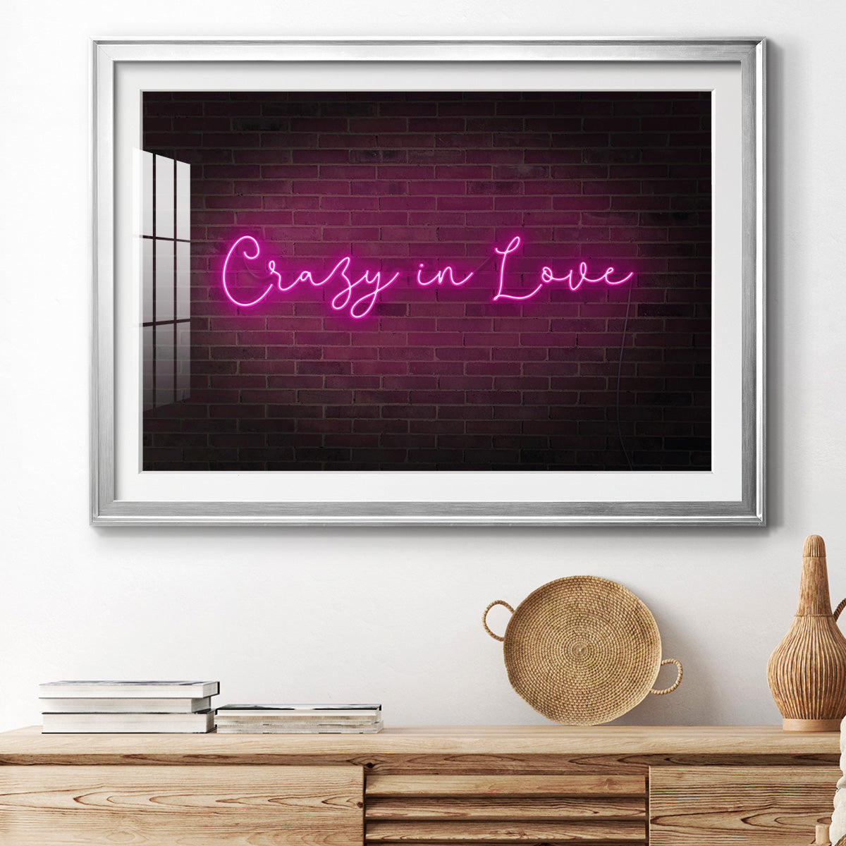 Neon Love II Premium Framed Print - Ready to Hang