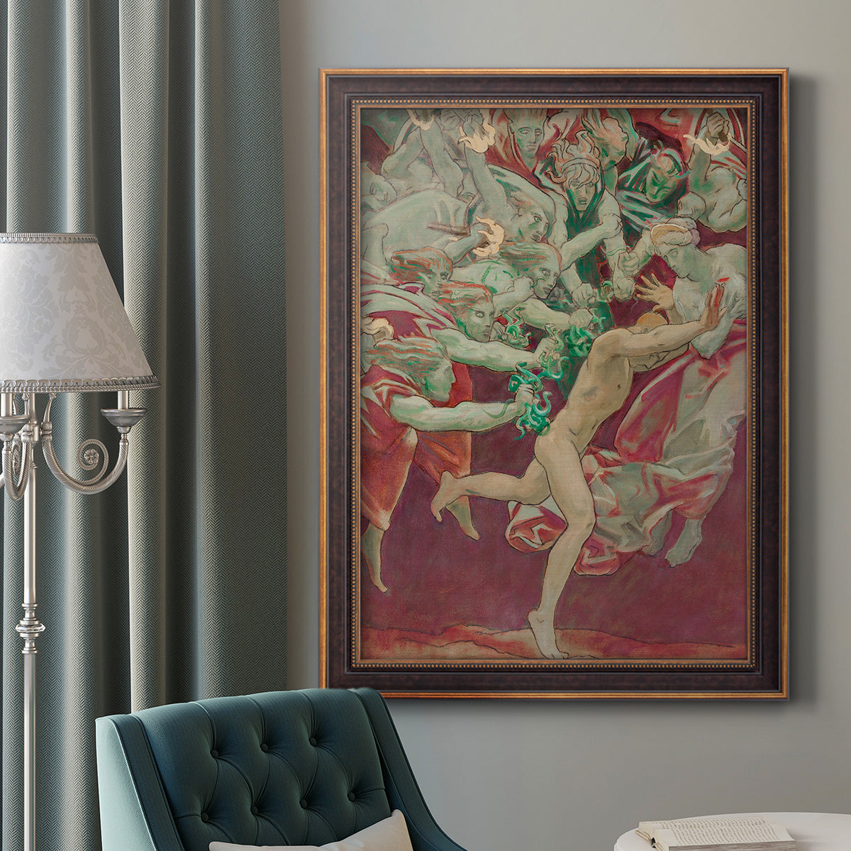 Orestes and the Furies - Ornate Framed Canvas Print