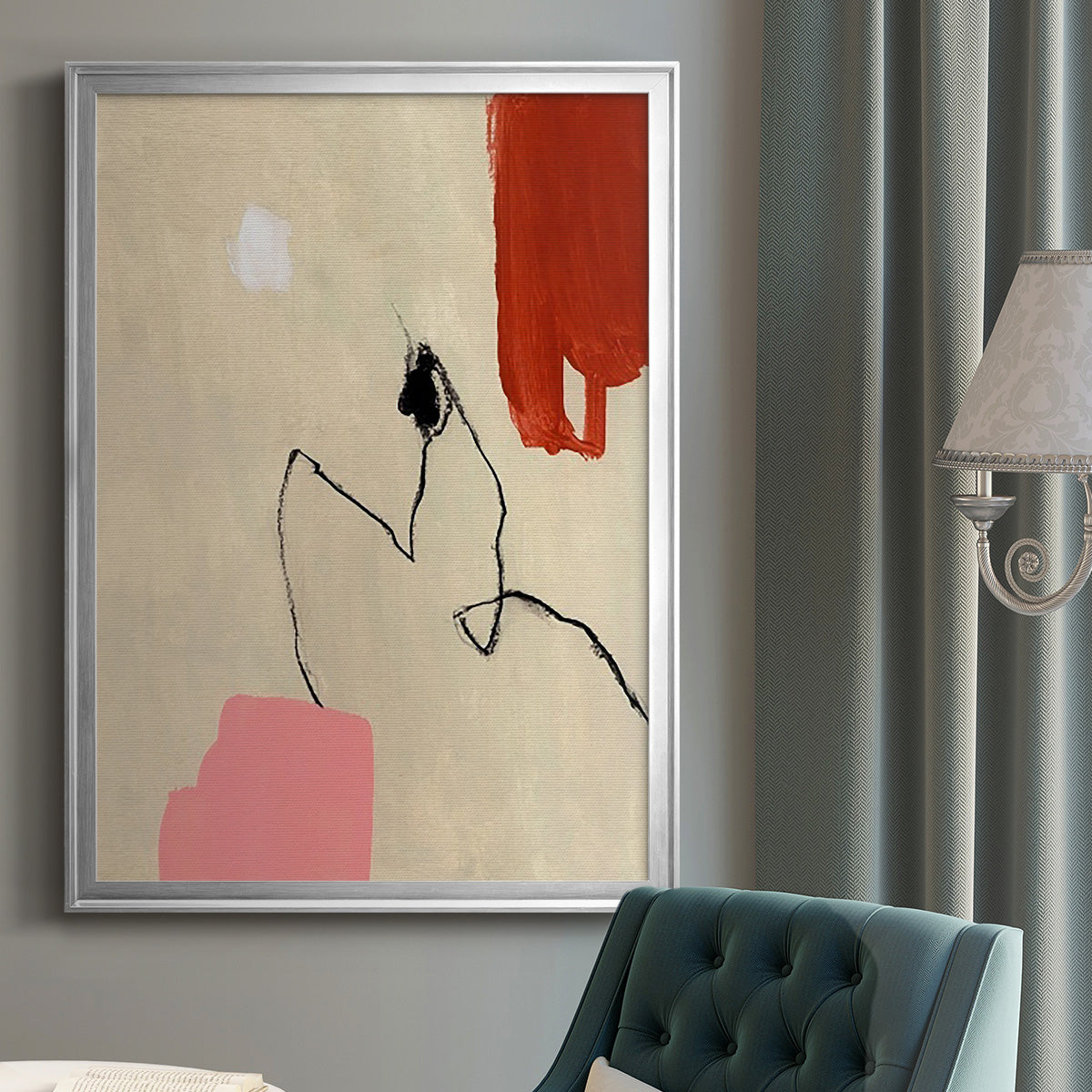 Terra Rosa Abstract II - Modern Framed Canvas Print