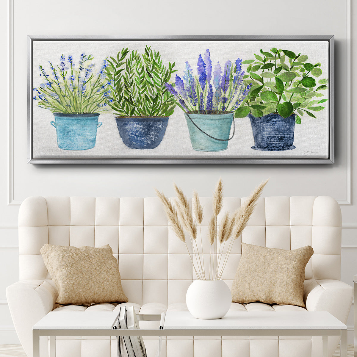 Fresh Herb Collection - Floater Framed Canvas Print