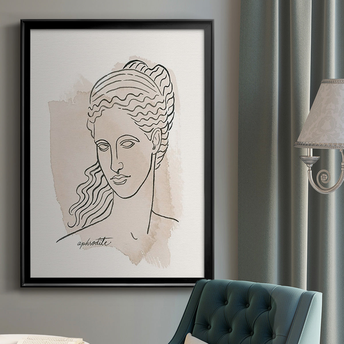 Greek Busts V - Modern Framed Canvas Print