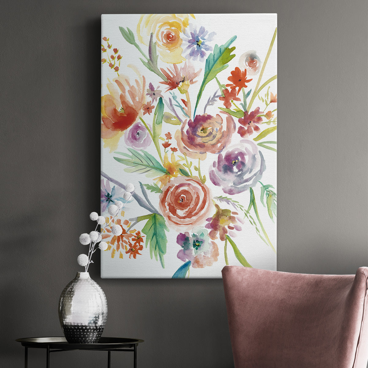 Floating Florals I - Canvas Art Print