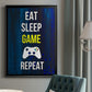 Gamer at Play V - Modern Framed Canvas Print