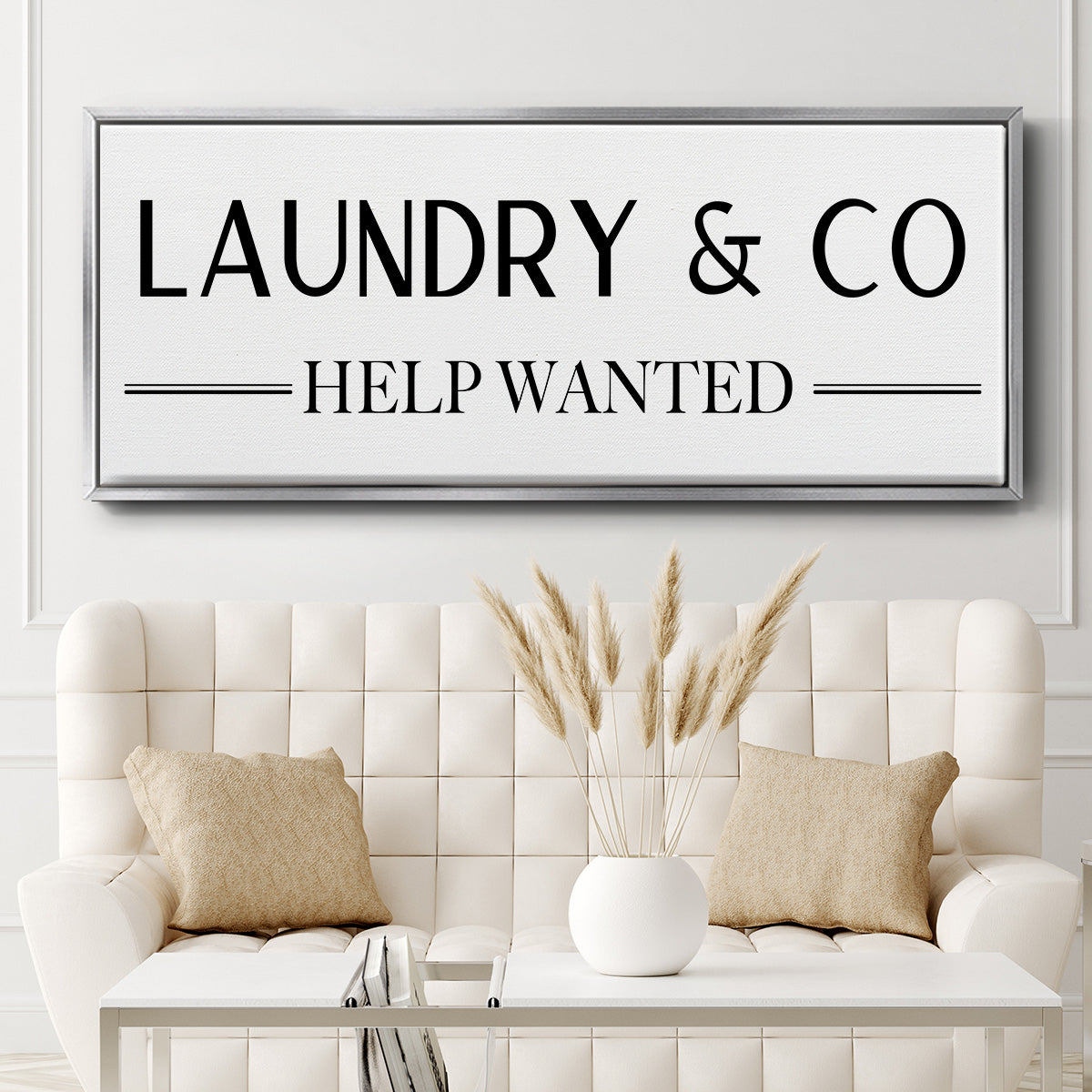 Help Wanted - Floater Framed Canvas Print