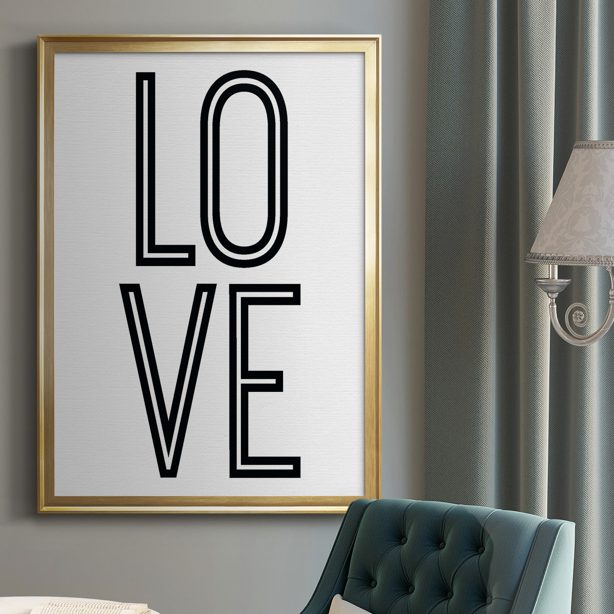 Bold Love II - Modern Framed Canvas Print