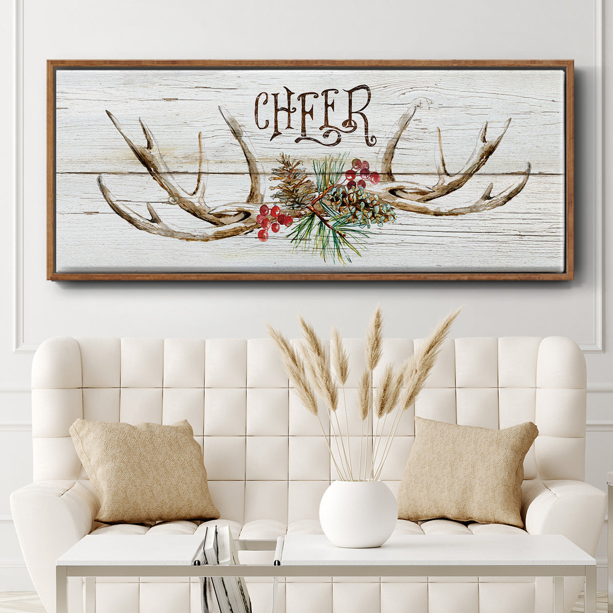 Rustic Cheer - Floater Framed Canvas Print