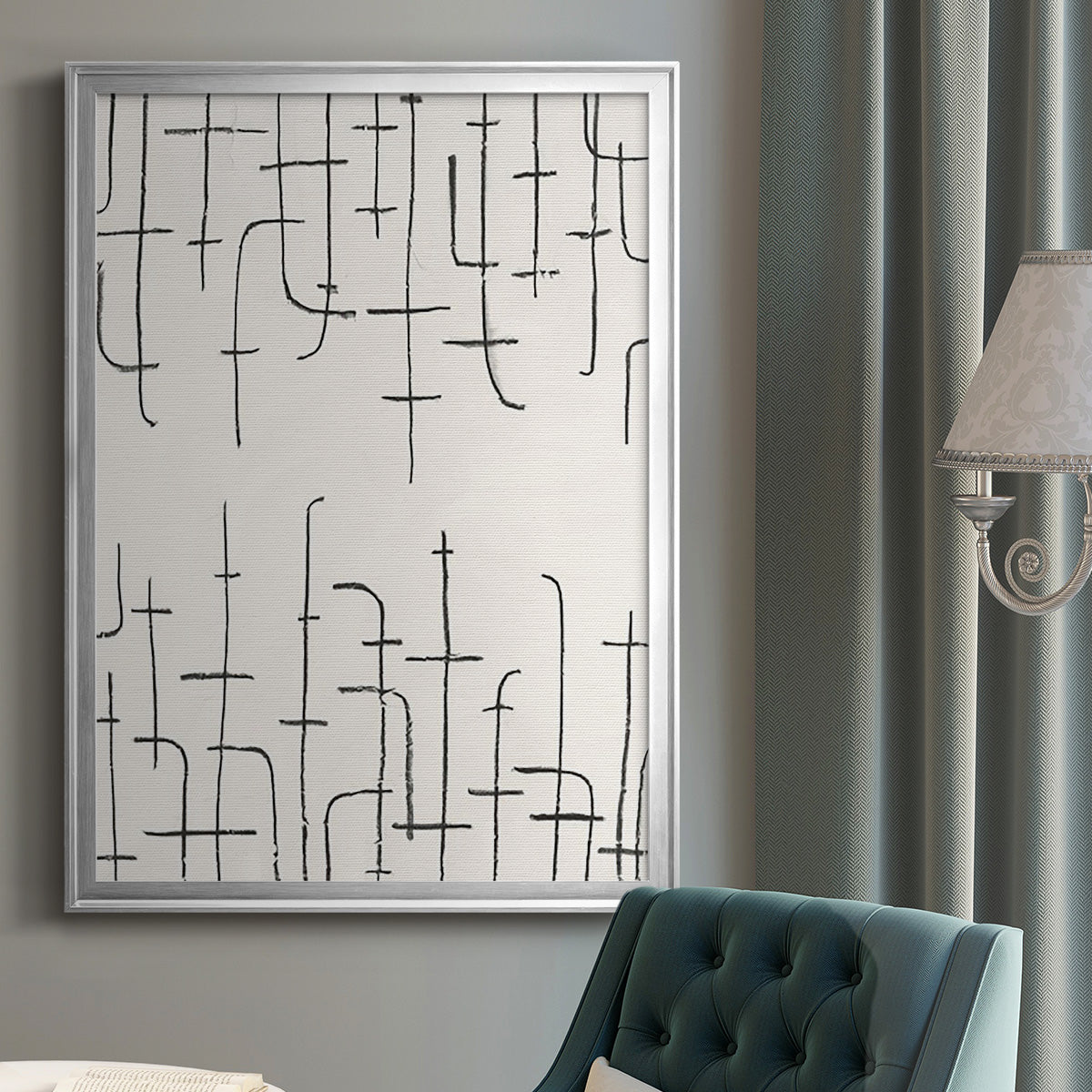 Vertical Arrangement I - Modern Framed Canvas Print