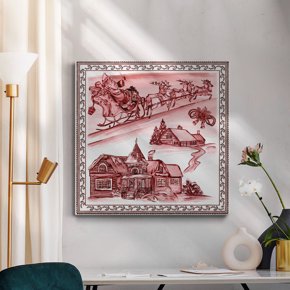 Christmas Wonderland Toile I - Canvas Art Print