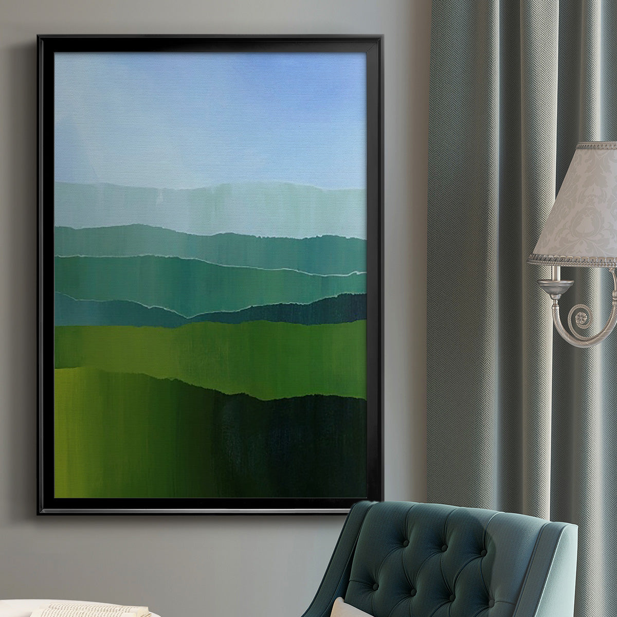 Blue Ridge Fade II - Modern Framed Canvas Print